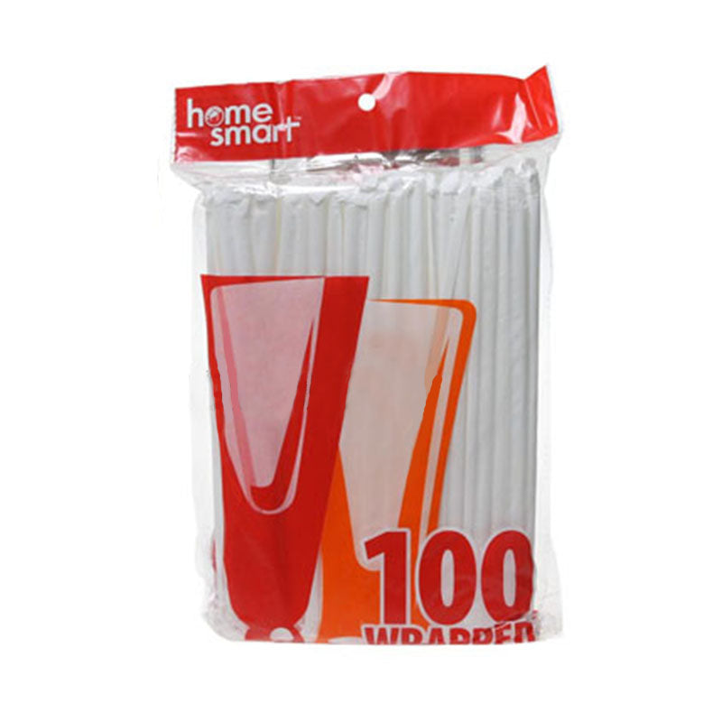 PLASTIC Wrapped Straws 100pk