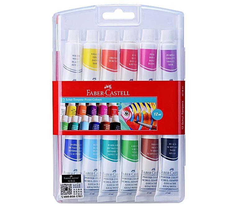 FABER-CASTELL 12 SCHUL-TEMPERA POSTER COLORS