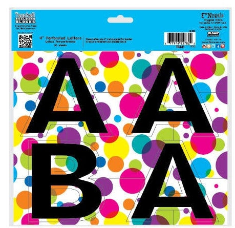 50pcs PERFORATED  Pre-Cut ABC  LETTERS,  10cm, style #2