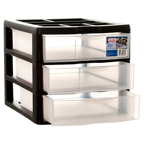 STERILITE  MEDIUM 3 DRAWER DESKTOP UNIT