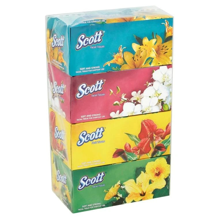 Scott Facial Tissue Box, pack of 4