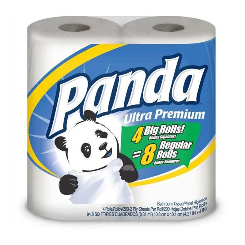 Panda Toilet Tissue Rolls, 4pack Double