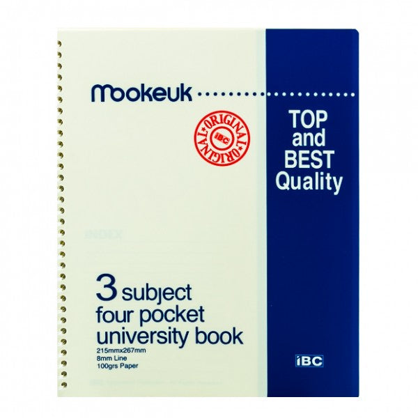 IBC University NoteBook 3 Subject, 4 Pocket MP-33-3S